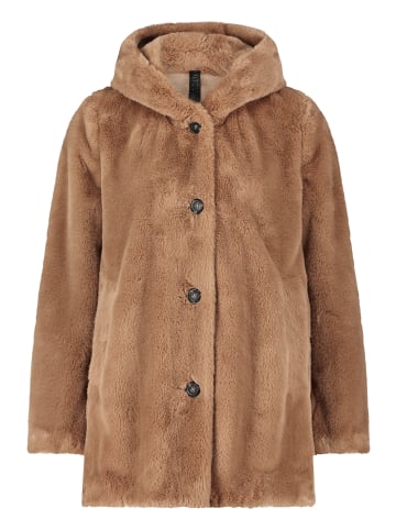 Betty Barclay Plüschjacke mit Kapuze in Classic Bronze