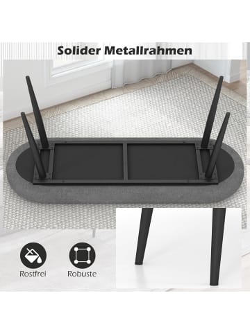 COSTWAY Polsterbank mit Kissen 113 x 40 x 48 cm in Grau