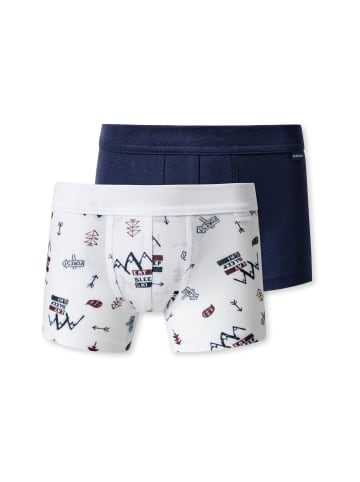 Schiesser Retro-Short / Pant Kids Boys Feinripp Organic Cotton in Dunkelblau gemustert