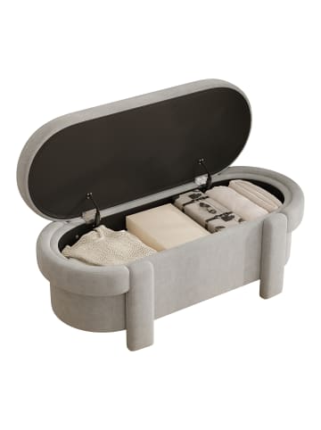 ABRIHOME Sitzbank in Grau mit Stauraum Polster für Wohnzimmer