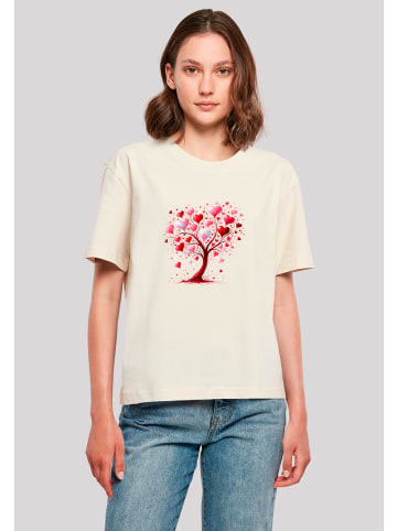 F4NT4STIC Everyday Tee Herz Baum Aquarell Druck in Whitesand