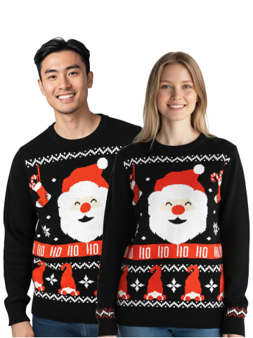 United Labels Winterpullover Weihnachtsmann Santa Strick Pullover Ugly Sweater in schwarz