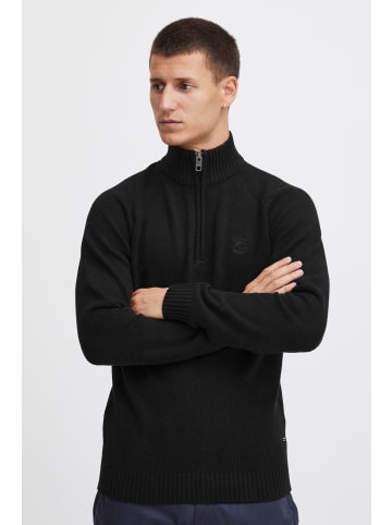 INDICODE Troyer 35749MM Nachhaltiger Strickpullover mit Troyerkragen in Schwarz
