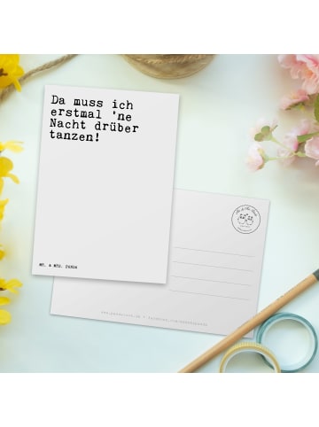 Mr. & Mrs. Panda Ansichtskarte Da muss ich erstmal... mit Spruch in Weiß