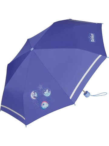 Scout Kinder-Taschenschirm Regenschirm mit reflektierenden Streifen Lila Luna