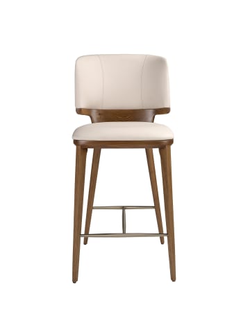 Angel Cerdá Hocker 4208 in Walnuss/Creme – (B)51 x (H)107 x (T)55 cm