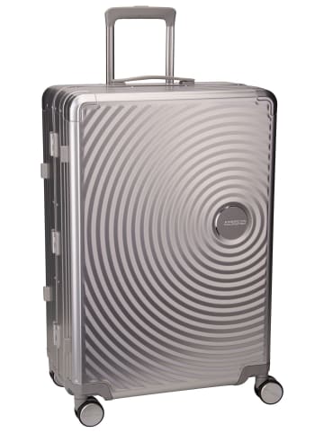 American Tourister Trolley Soundbox Alu Spinner 75 in Silver