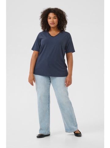 KAFFE curve Kurzarm-Bluse KCfananda in Midnight Marine CC