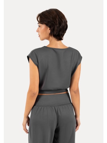 SMILODOX Crop Shirt Jorina in Anthrazit
