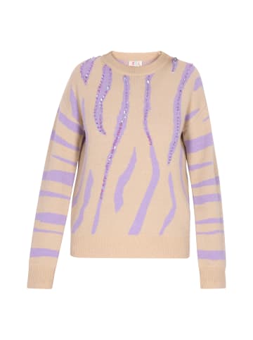 IZIA Damen Pullover in Beige Lavendel