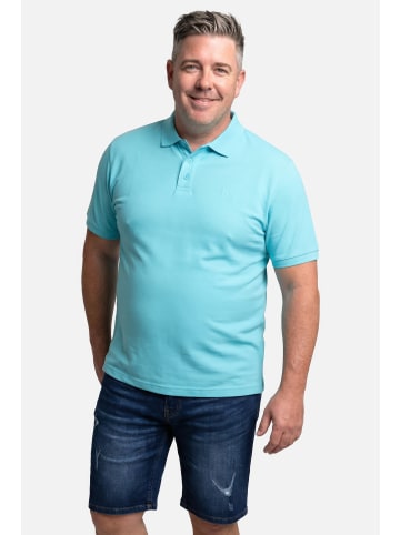 Men Plus Poloshirt in helles türkis