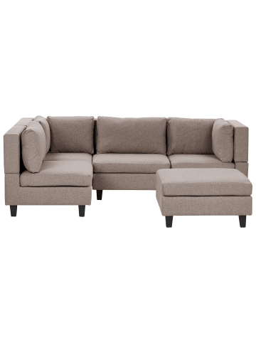Beliani 4-tlg Modulsofa UNSTAD in Braun/Schwarz rechtsseitig