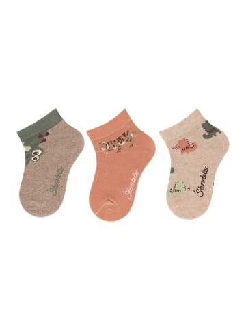 Sterntaler Kurz-Socken 3er-Pack Tiere in braun mel.