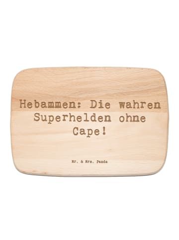 Mr. & Mrs. Panda Holz Küchenbrett Spruch Hebamme Superheld mit S... in Transparent