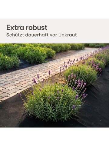 Praknu Unkrautvlies 100g/m² 10m² (2x5m) - 8 Erdanker UV-Stabil & Reißfest