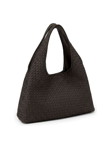 Les Visionnaires Paz Weave Silky Schultertasche Leder 42 cm café