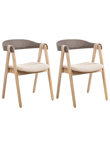Beliani 2er-Set Esszimmerstuhl DAY in Beige/Braun