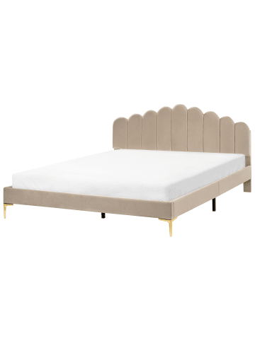 Beliani Doppelbett SAUVIAN in Beige/Gold - (W) 185 x (H) 98 x (L) 207 cm