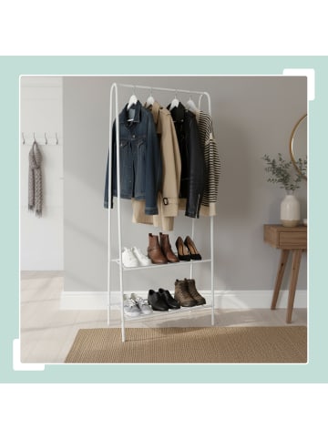 relaxdays Kleiderständer in Weiß - (B)60 x (H)151 x (T)34,5 cm
