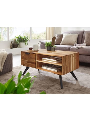 FineBuy Couchtisch in Braun / Akazie / 95x45x45