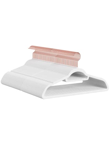 SONGMICS 30er-Set: Kleiderbügel in Roségold-Weiß - (B)43.5 x (H)22.5 x (T)0.6 cm