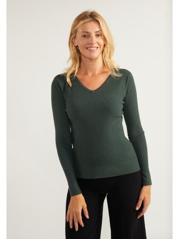 usha BLACK LABEL Damen Strick Pullover in Dunkelgrün