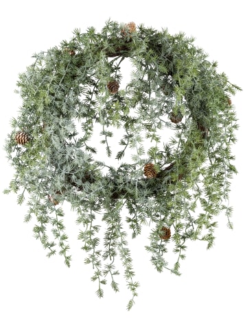 Creativ green Deko-Zedern Hängekranz geeist