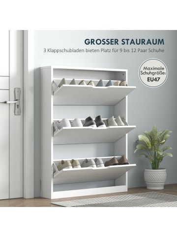 HOMCOM Schuhschrank in Weiß 80L x 17B x 108H cm
