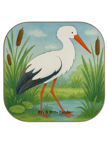 Mr. & Mrs. Panda Tassenuntersetzer Storch Design ohne Spruch in Weiß