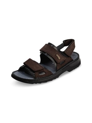 VITAFORM Nubukleder Sandalen in schwarz/dunkelbraun
