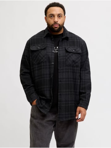 JACK & JONES PLUS Overshirt in Black Beauty