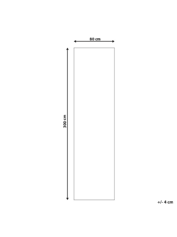 Beliani Kurzflor TELLIKAYA in Beige/Grün - (W) 80 x (L) 300 cm