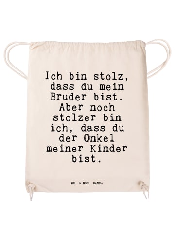 Mr. & Mrs. Panda Turnbeutel Ich bin stolz, dass... mit Spruch in Creme