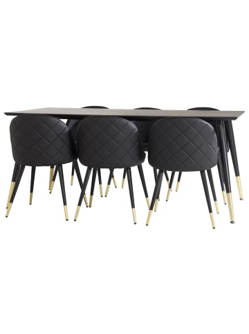 ebuy24 Essgruppe Dipp 61 (7-teilig) Schwarz 90 x 180 cm