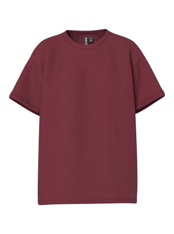 Pieces T-Shirt in Oversize in Tawny Port