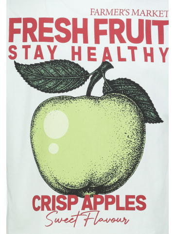 Sublevel Kurzarm T-Shirt Fruit Print Rundhals Basic in Grün-2