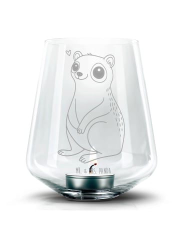 Mr. & Mrs. Panda Glas Windlicht Plumplori Glücklich ohne Spruch in Transparent