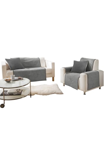 Erwin Müller Jacquard, Baumwollmischung Armlehnenschoner 2er-Pack Rimini in grau