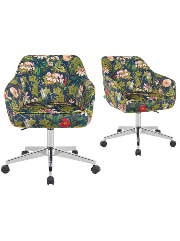 DUBI Möbel 2er-Set: Bürostuhl Mika-Noel in Blumen - (B)60 x (H)80 x  (T)61 cm