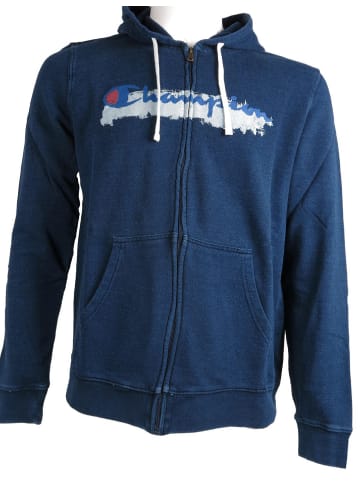 Champion Sweatshirt Full Zip Hooded in Blau