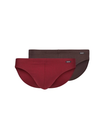 Skiny Slip 2er Pack in Rot/Braun