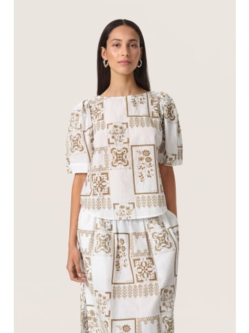Soaked in Luxury Kurzarm-Bluse SLReesha Gerade Passform in Broken White