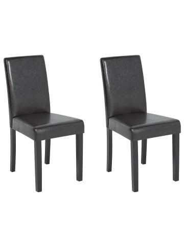 Beliani 2er-Set Esszimmerstuhl BROADWAY in Braun/Braun