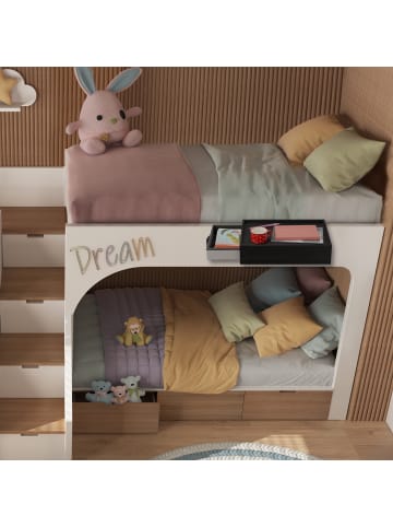 relaxdays Nachttisch klemmbar in Weiß - (B)37 x (H)14 x (T)26,5 cm