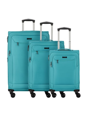 D&N Travel Line 6804 4-Rollen Kofferset 3tlg. petrol