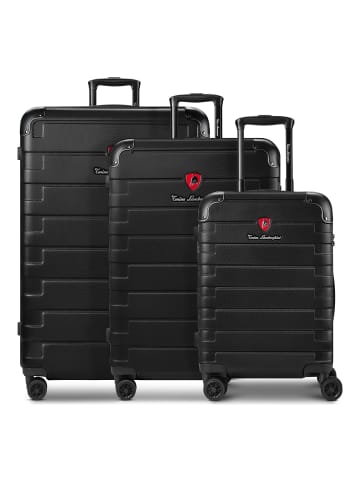 Tonino Lamborghini Tonino Lamborghini Milano Trolley 3-SET mit Dehnfalte und XL Koffer in black