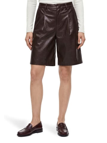 CARTOON Kunstleder-Shorts mit Taschen in Deep Cognac