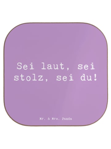 Mr. & Mrs. Panda Untersetzer für Gläser Spruch Sei du Mutig mit ... in Lavendeltraum