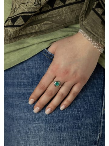 mantraroma 925er Silber - Ringe mit grüner Onyx