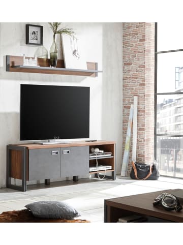 Furn.Design Wandboard Eiche Stirling, Matera grau, Wandregal 156 cm Bücherregal